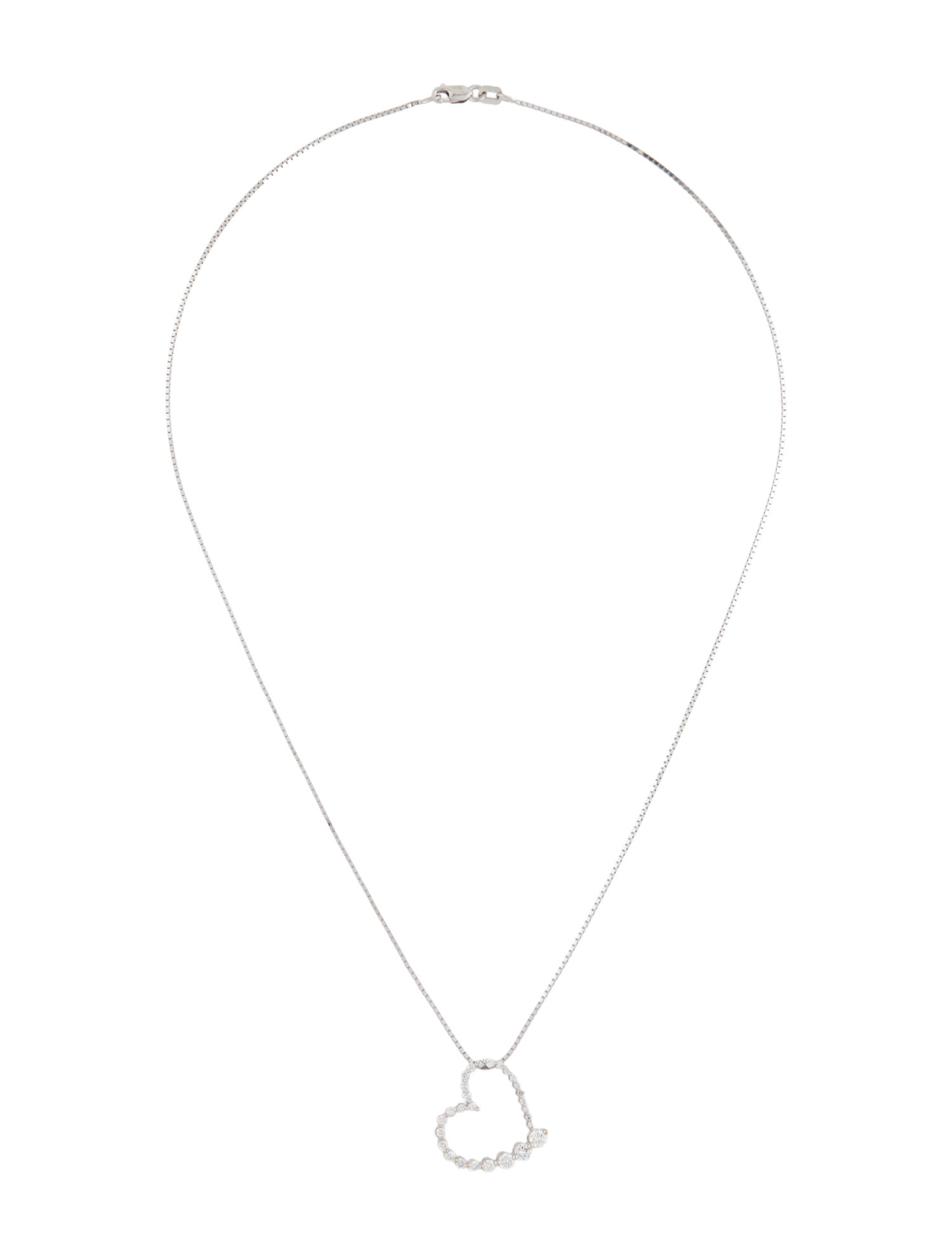 Pendant 14K Diamond Open Heart Pendant Necklace